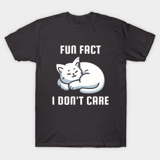 Fun Fact I Don't Care Funny Cat T-Shirt